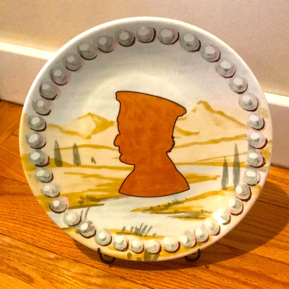 Handmade in Italy decorative plate based on Duke of Urbino painting